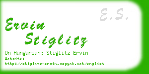 ervin stiglitz business card